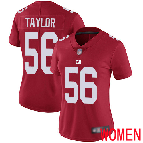 Women New York Giants #56 Lawrence Taylor Red Limited Red Inverted Legend Football NFL Jersey